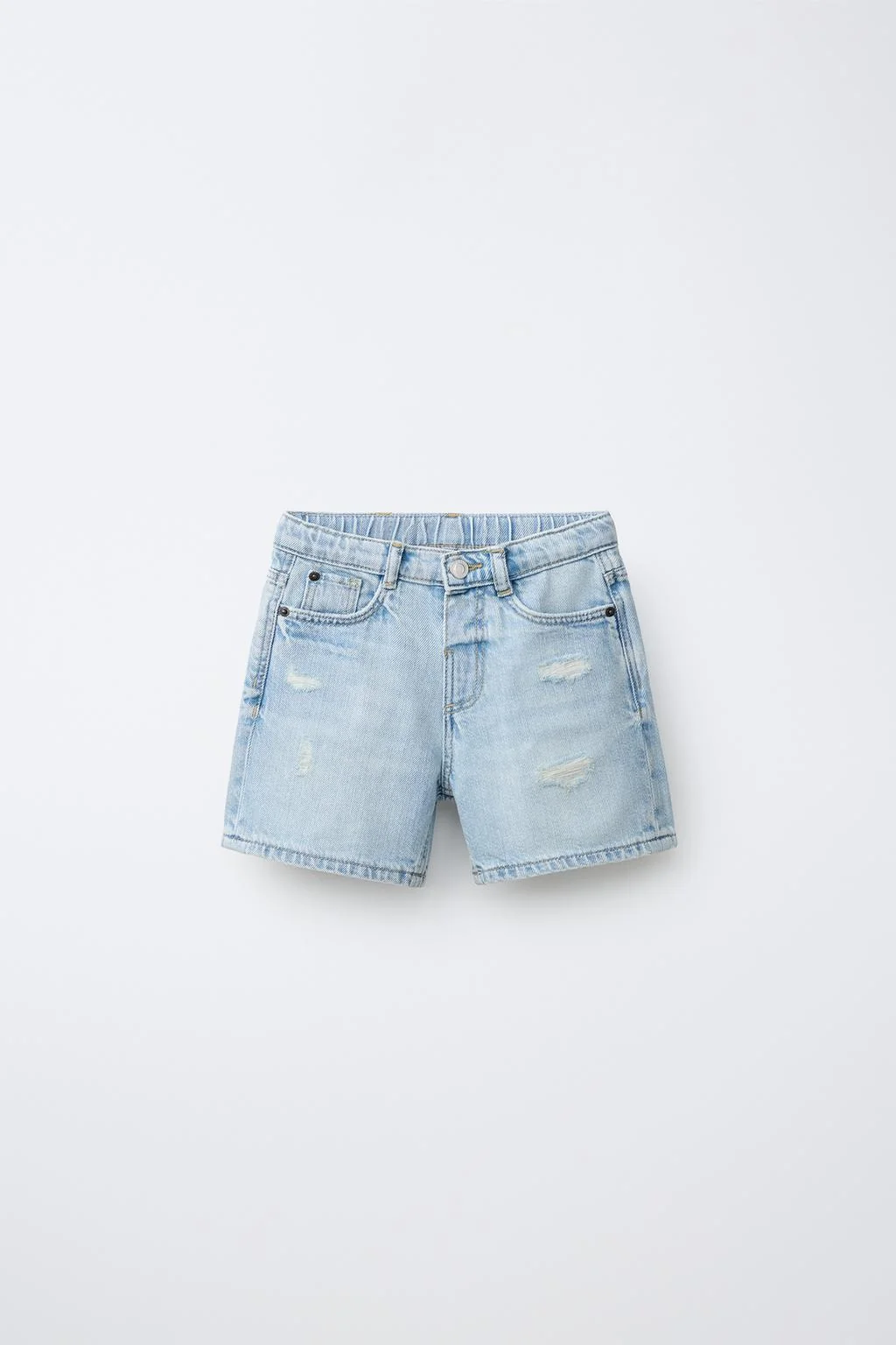 Рваные шорты-бермуды из мешковатого денима — Джинсы