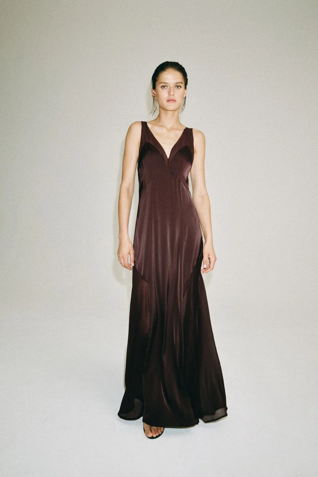Платье длинное из атласа ZW Collection