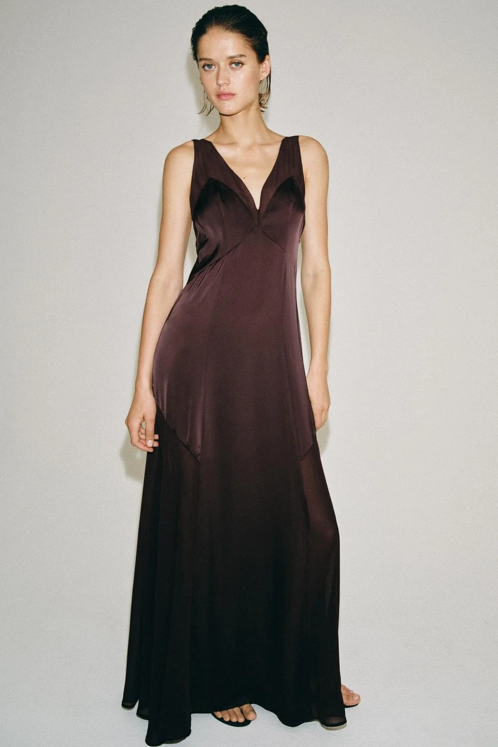Платье длинное из атласа ZW Collection
