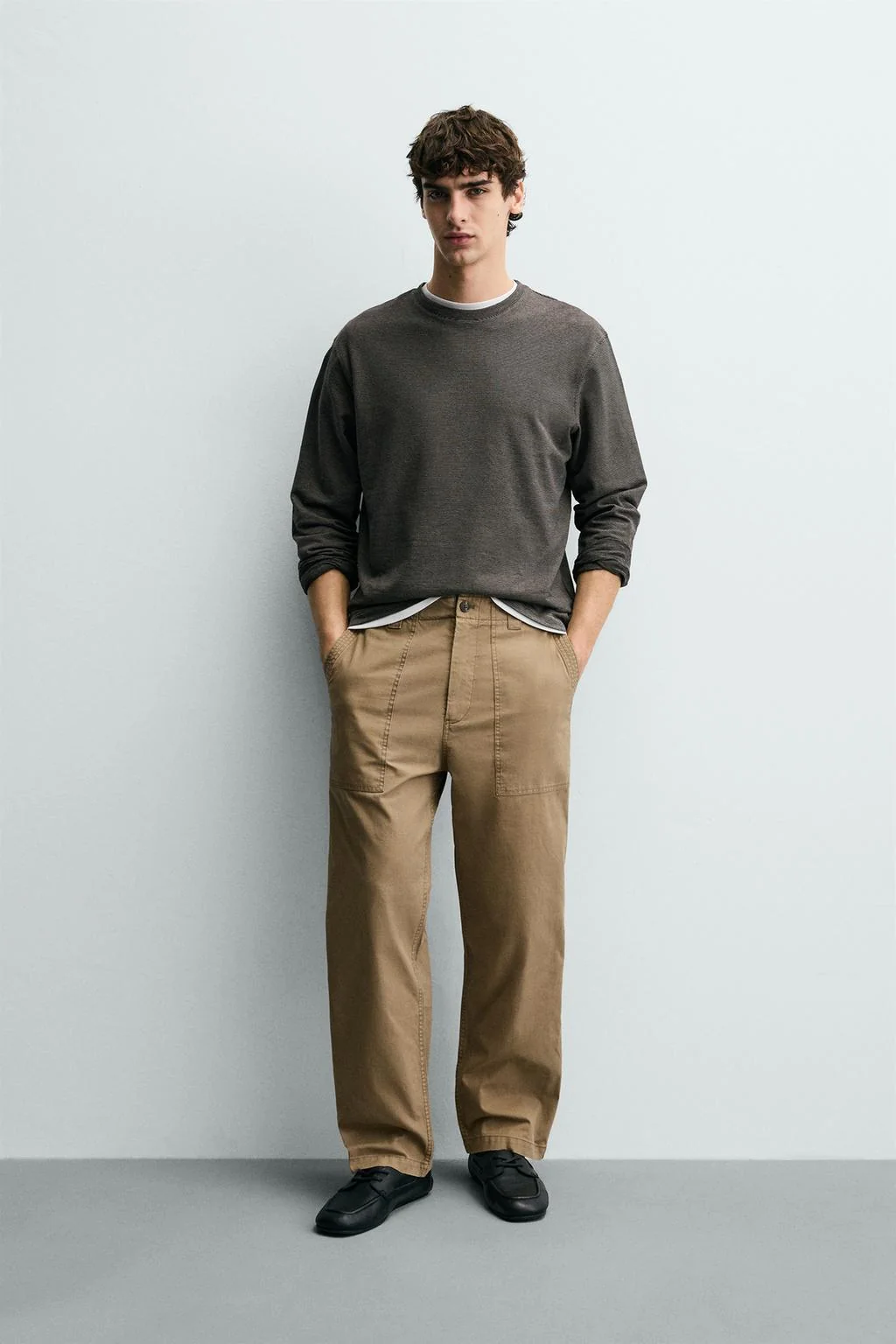 Футболка с длинным рукавом в полоску