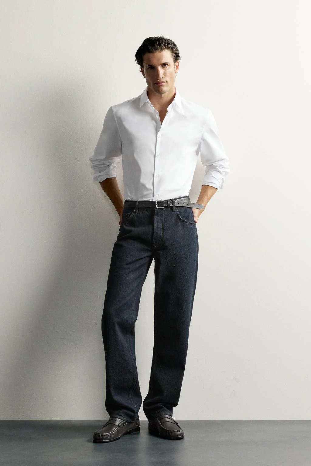 Хлопковая рубашка slim fit