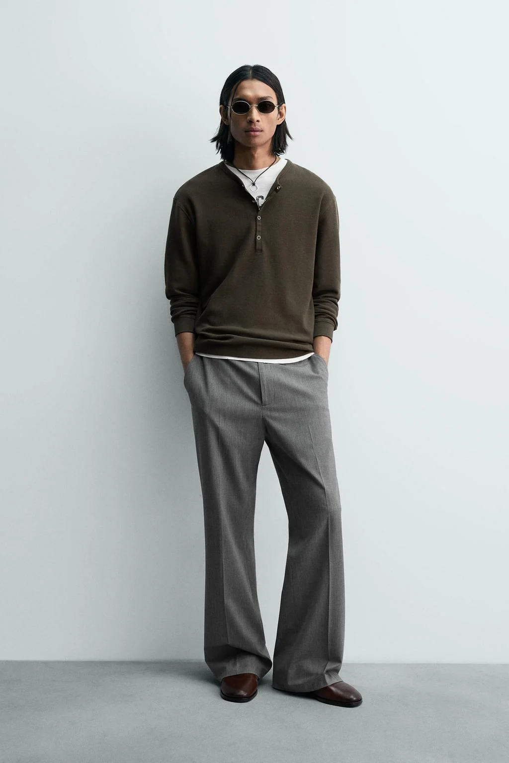 Футболка хенли с вафельным трикотажем — Хенли