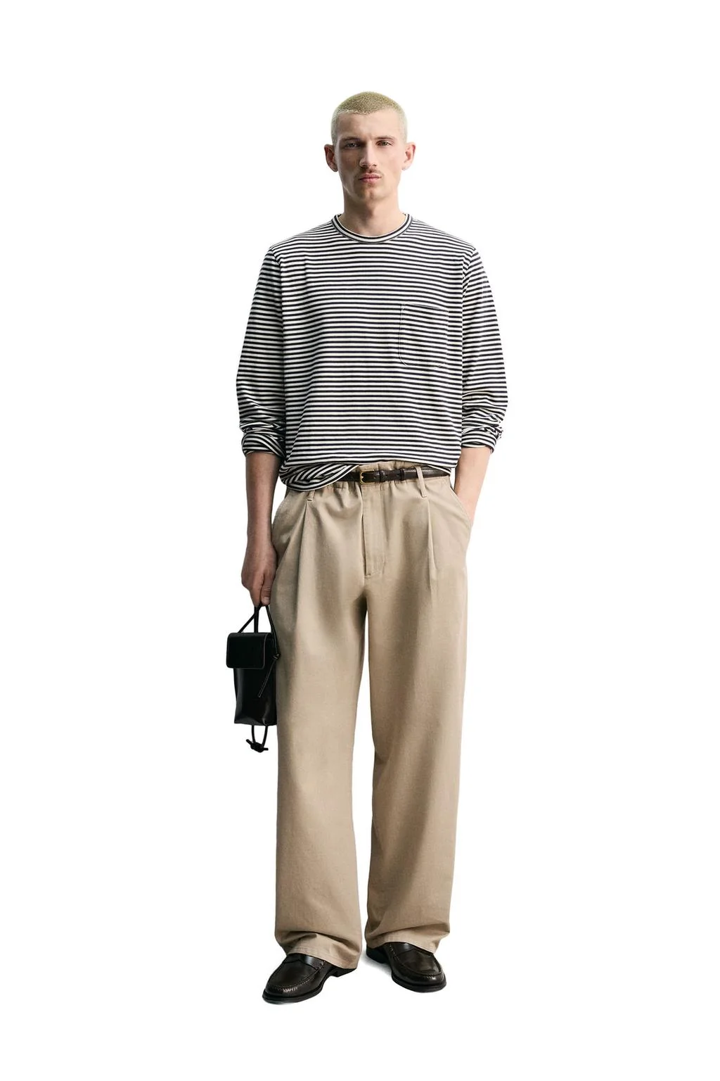 Футболка в полоску с жаккардовым узором — С длинным рукавом