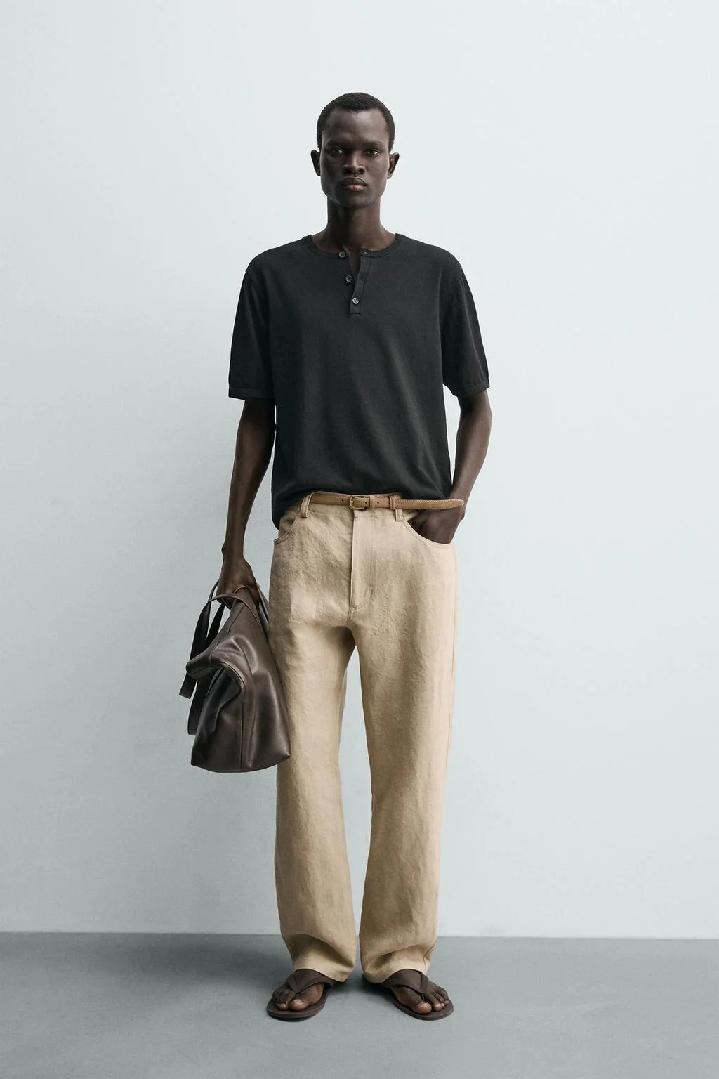 Футболка хенли из трикотажа — Хенли