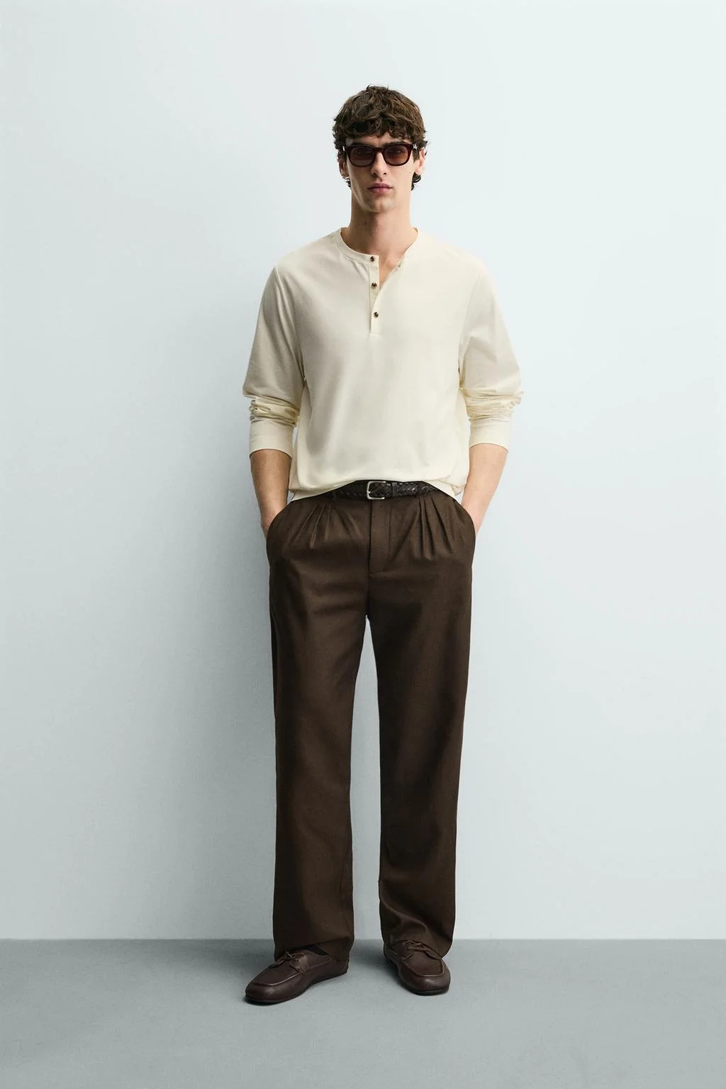 Мягкая футболка с воротником хенли — Хенли