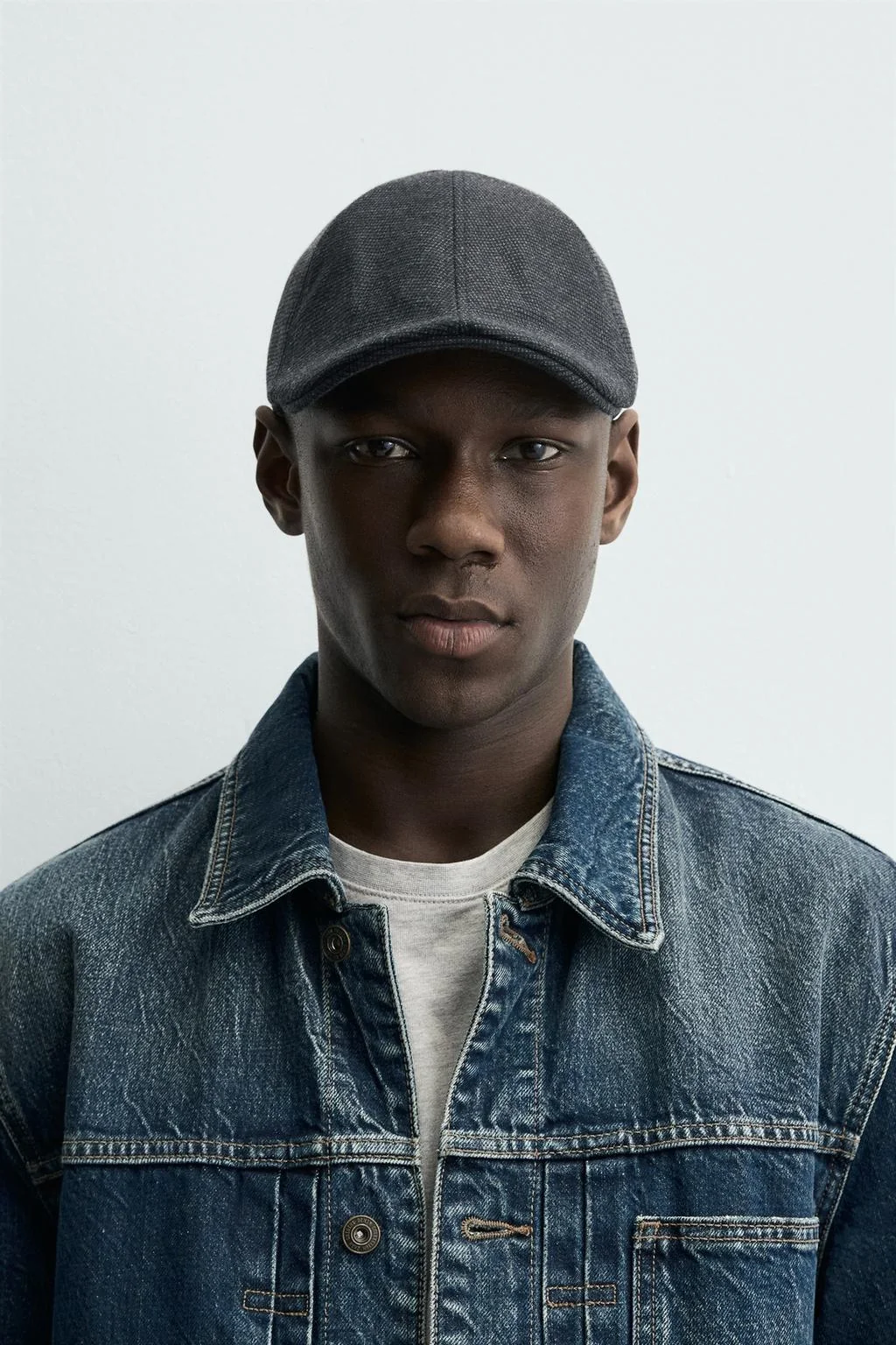 Клетчатый текстурированный берет