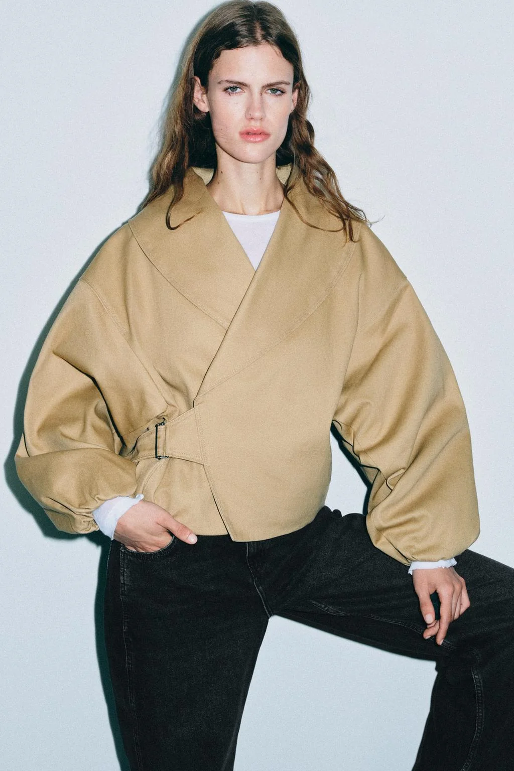 Укороченная куртка ZW COLLECTION с пряжкой