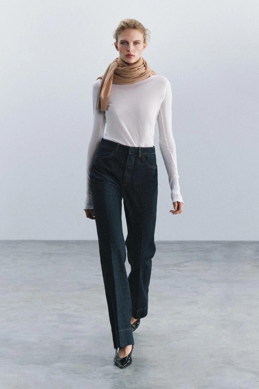 Джинсы ZW COLLECTION клеш с высокой талией