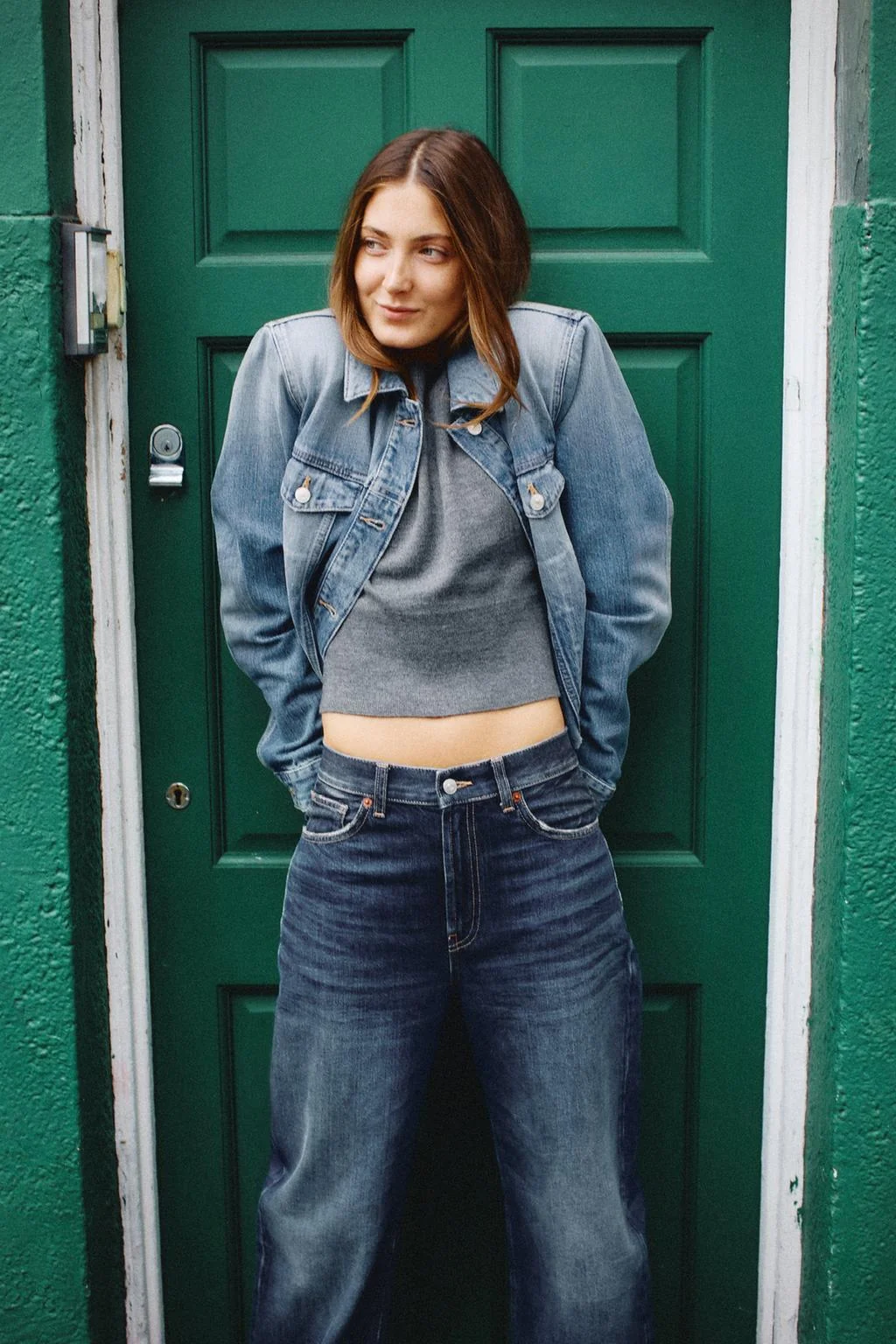 TRF джинсовая куртка со складками