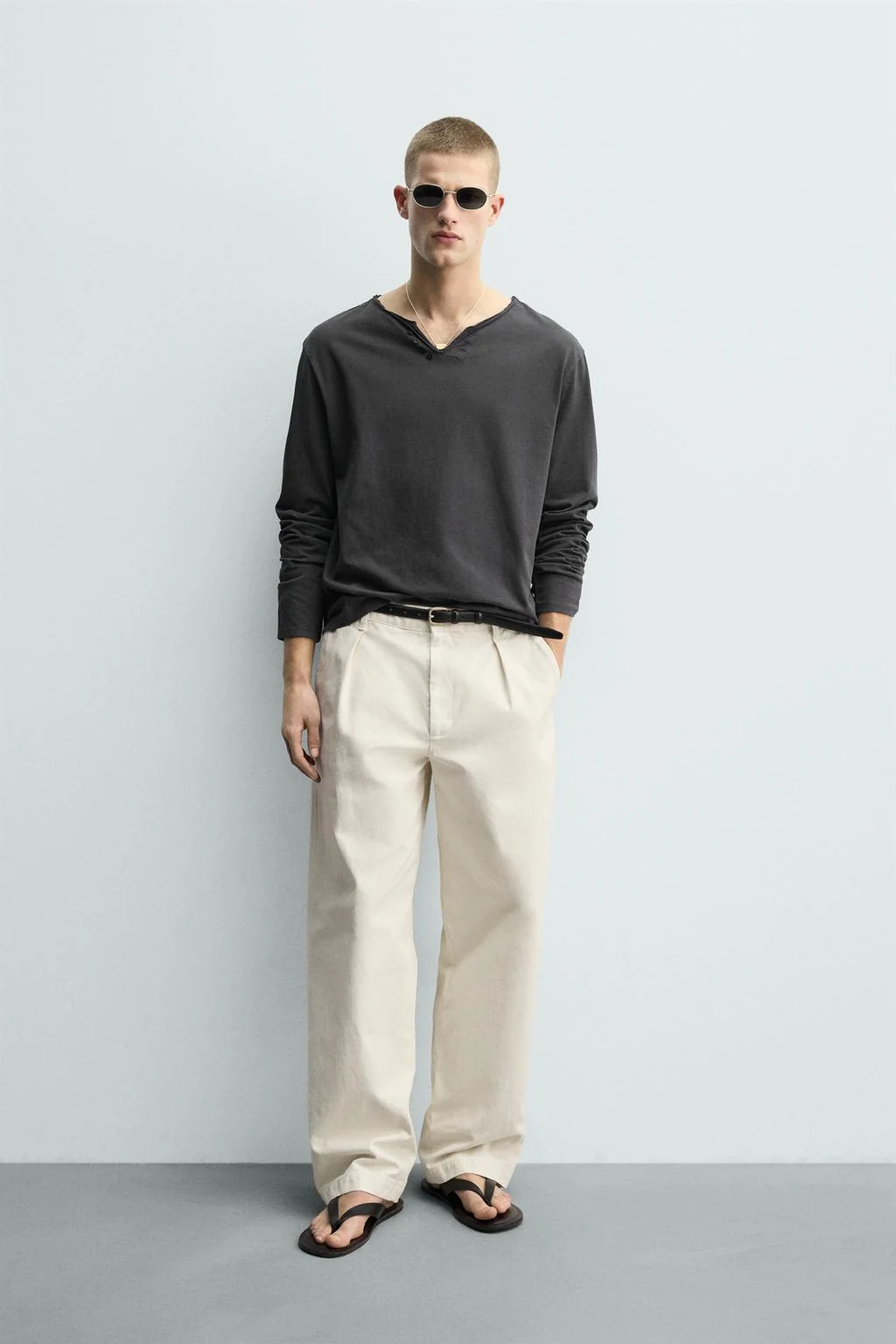 Нерегулярная футболка хенли — Хенли