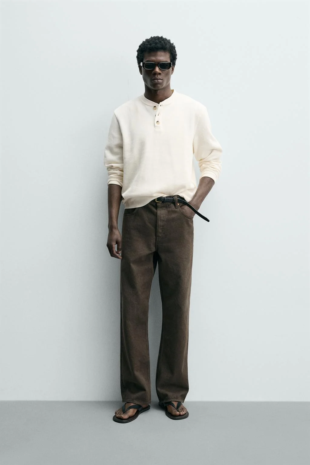 Футболка хенли с текстурой — Хенли