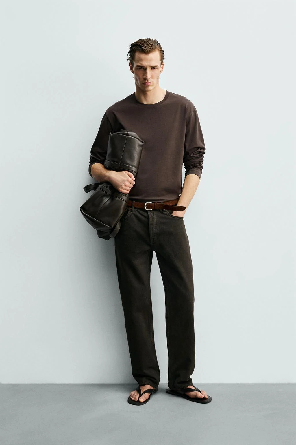 Футболка с длинным рукавом из мерсеризированного хлопка