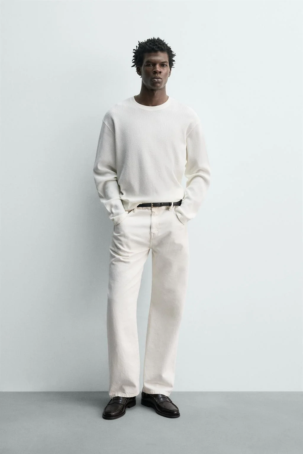 Футболка с вафельной текстурой — Термальные с клеткой