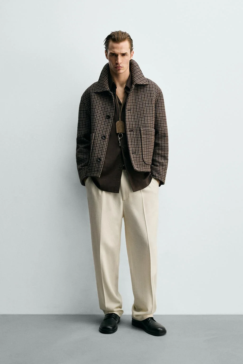 Пиджак в клетку с карманами — Jackets