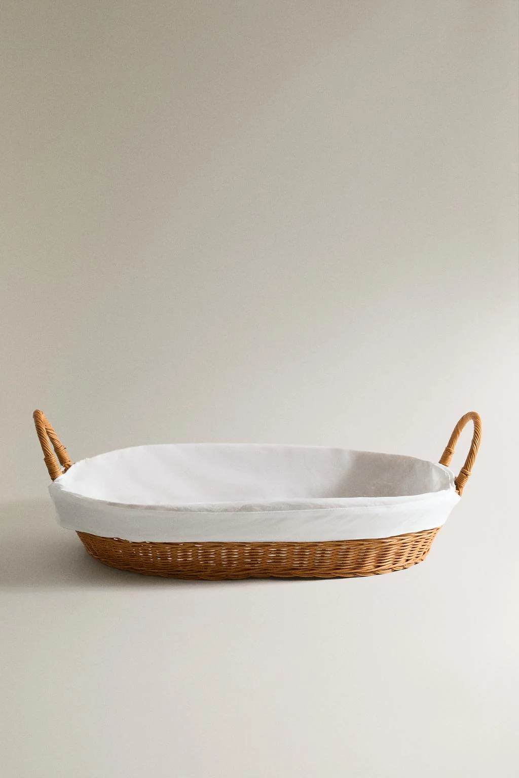 КОРЗИНА ДЛЯ ГЛАЖКИ ИЗ РОТАНГА И ХЛОПКА