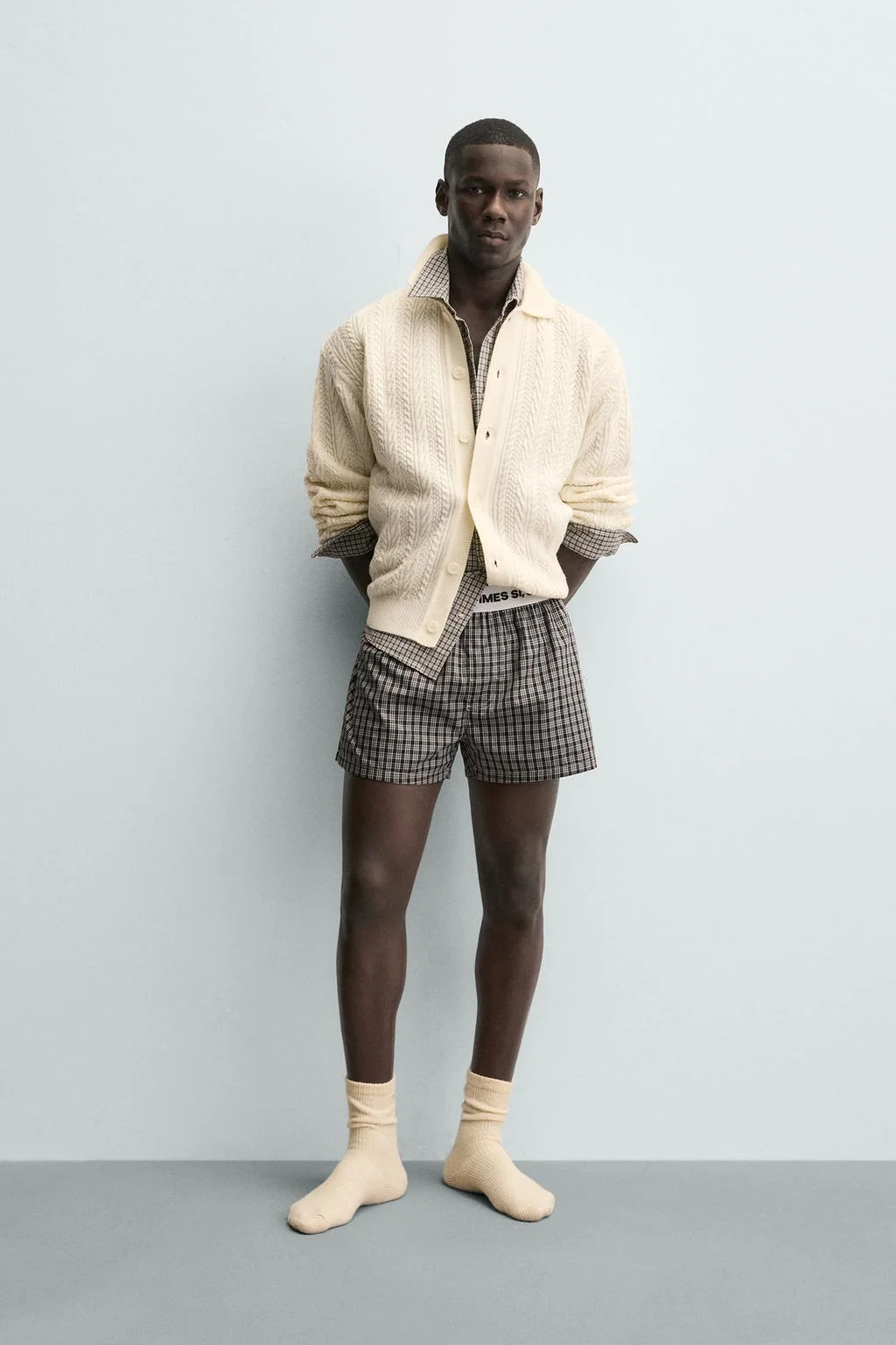 Кардиган из фактурного кабельного трикотажа