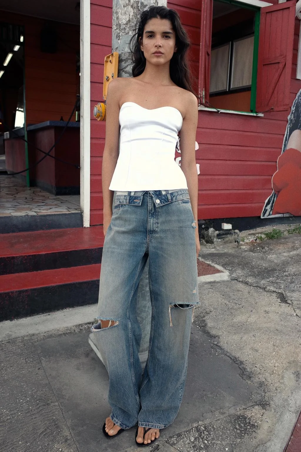 TRF джинсы со складками на талии