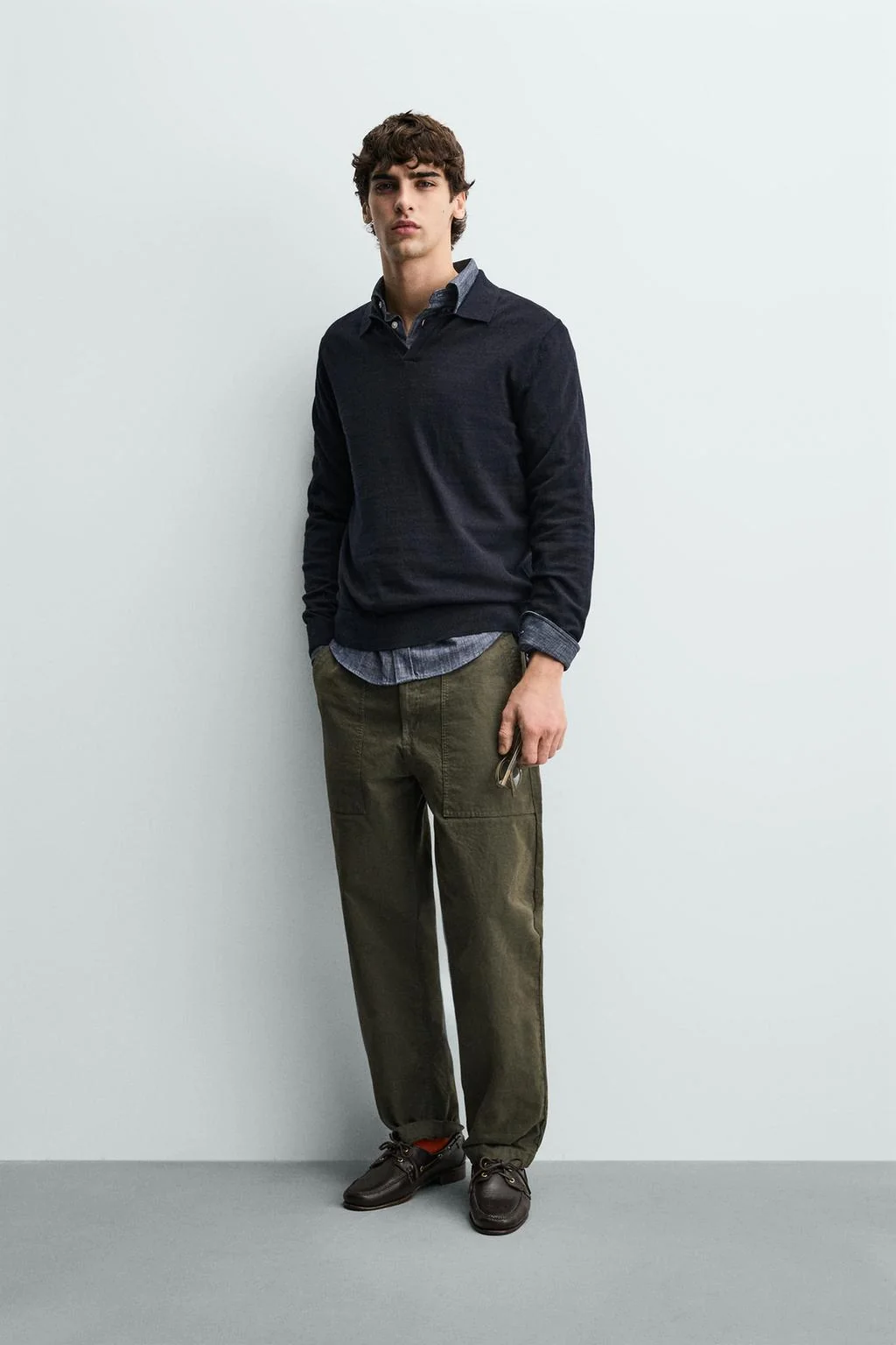 Поло из трикотажа обычного кроя