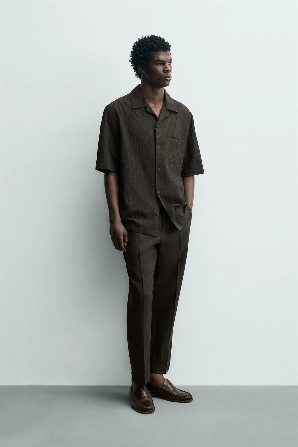 Рубашка комфортная из сирсакера