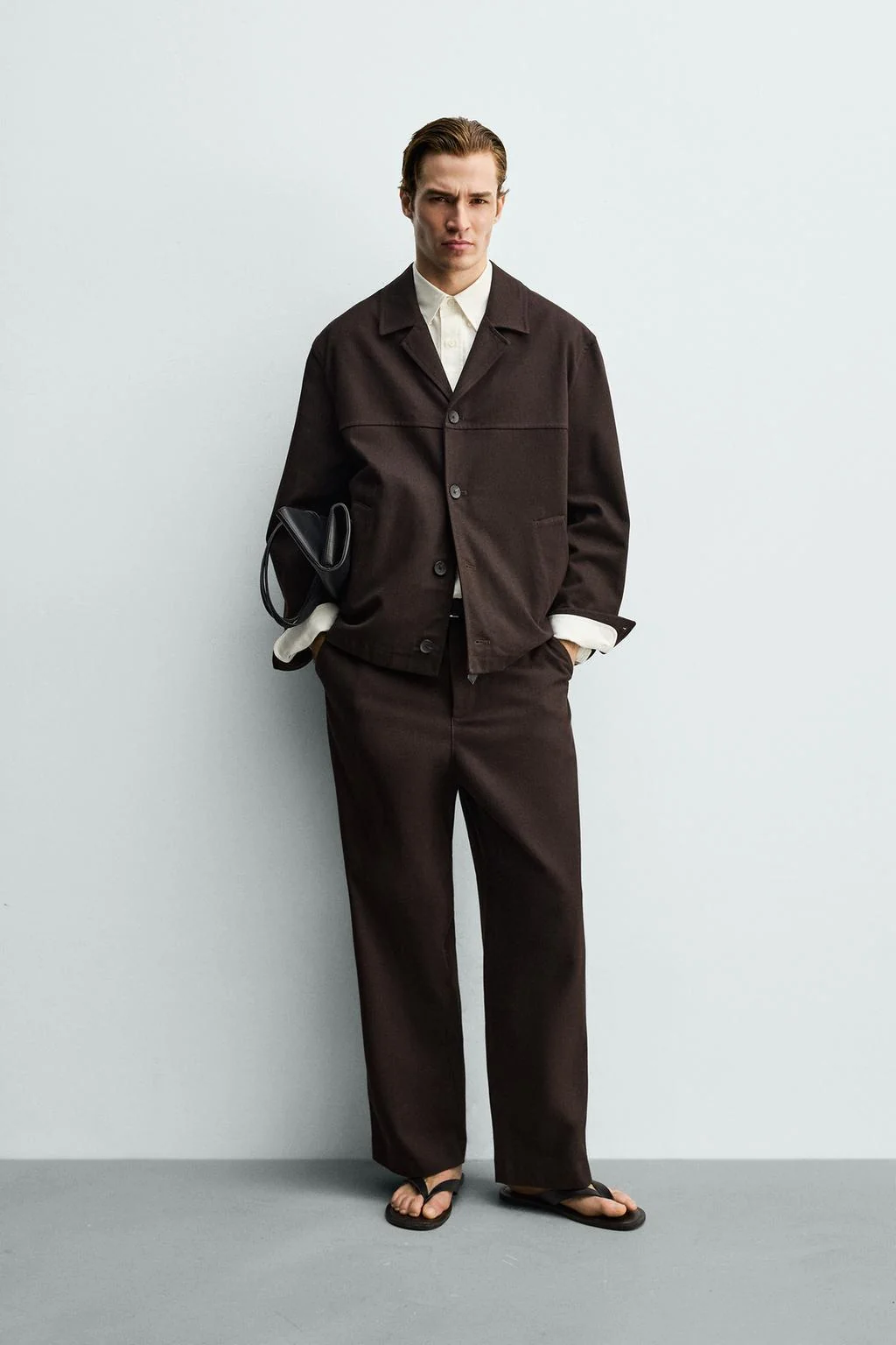 Брюки с эффектом баллон с текстурой