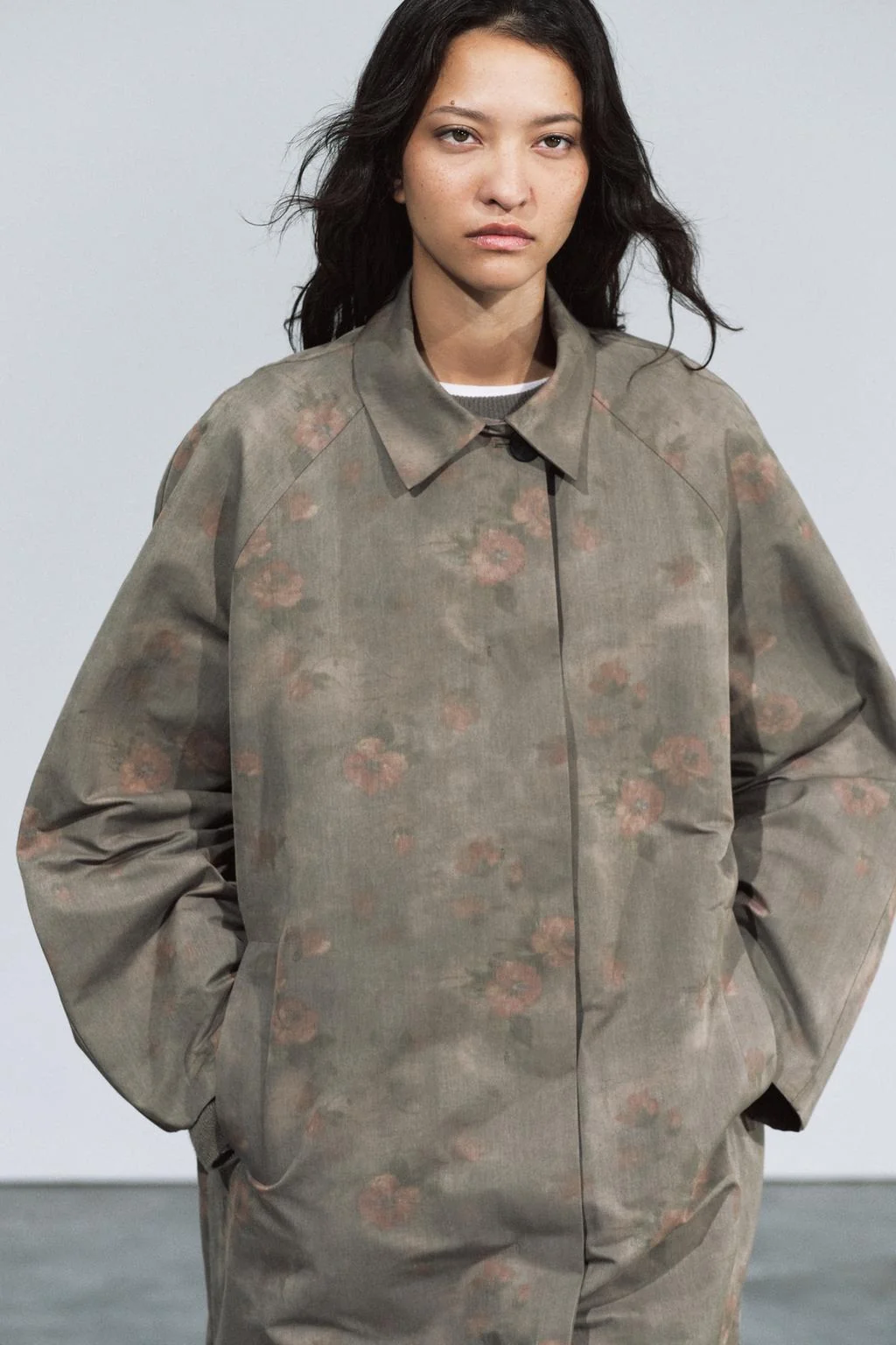 ZW COLLECTION тренч с цветочным шарфом
