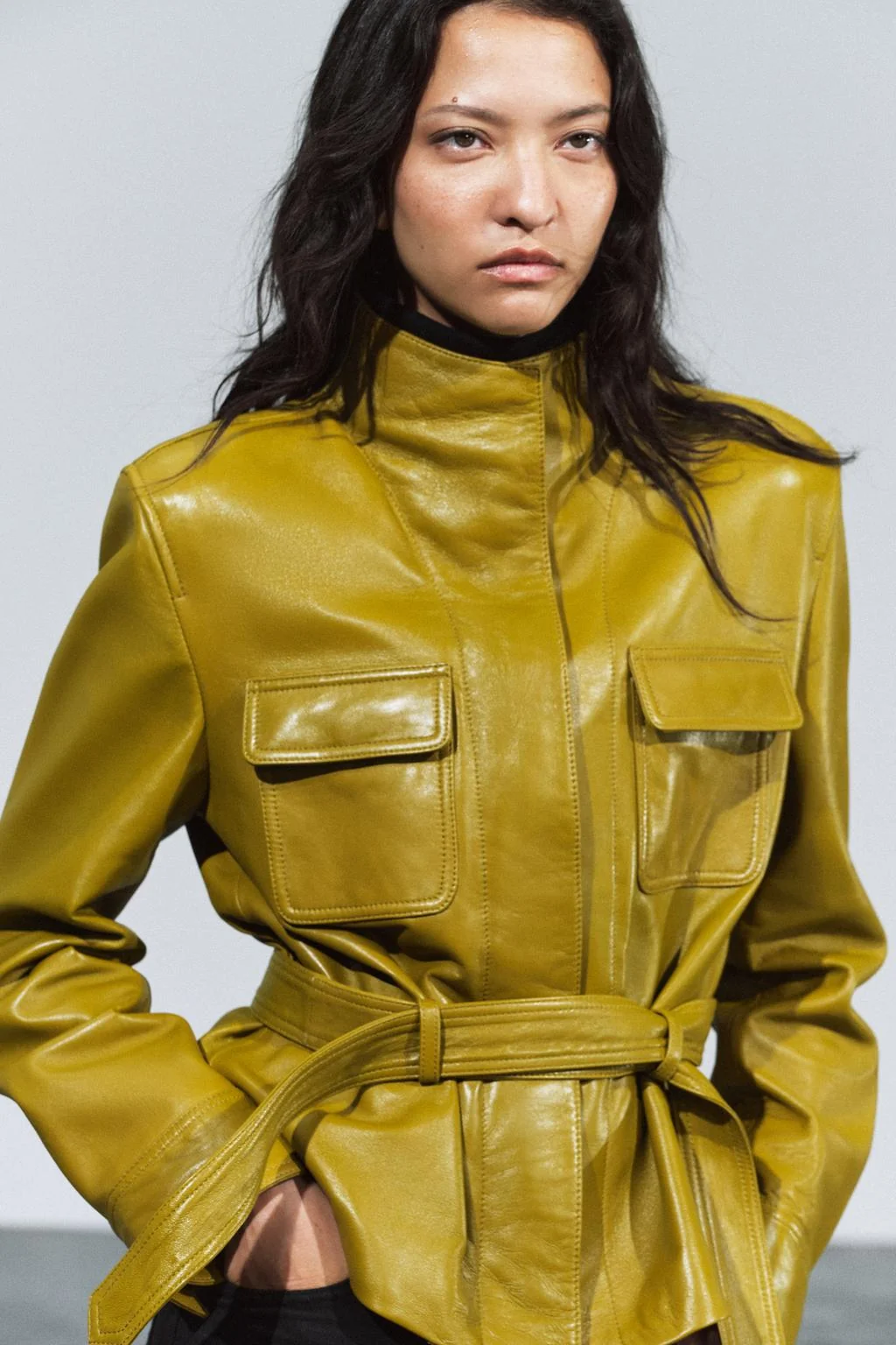 ZW COLLECTION кожаная куртка с поясом