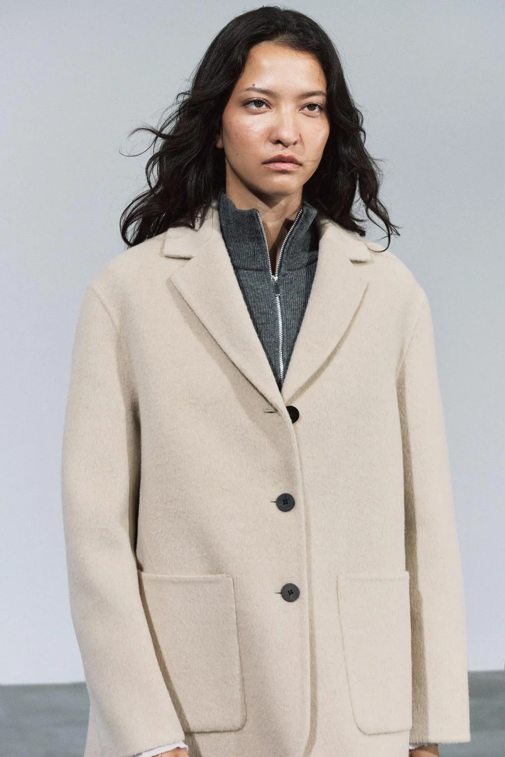 ZW COLLECTION короткое пальто из шерстяной смеси
