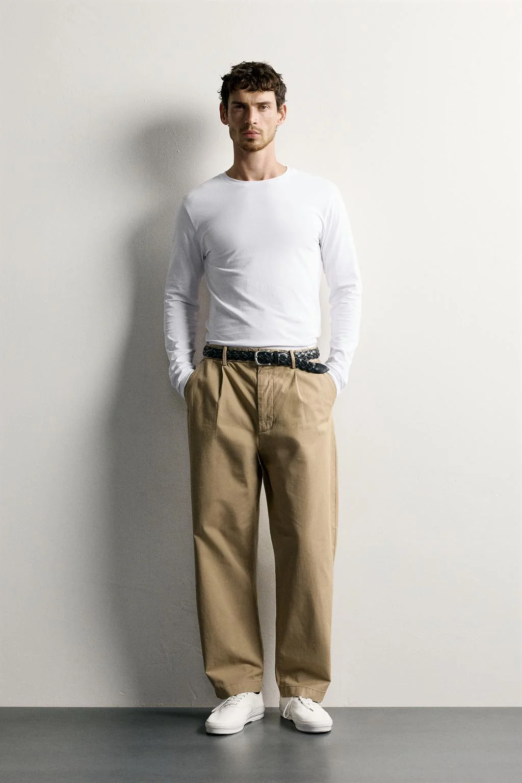 3-шт комплект базовых футболок с длинным рукавом slim fit