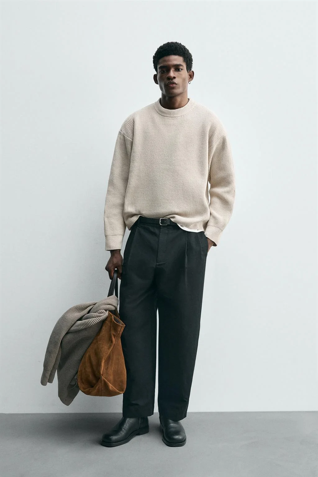 Свитер из шенилла с текстурой