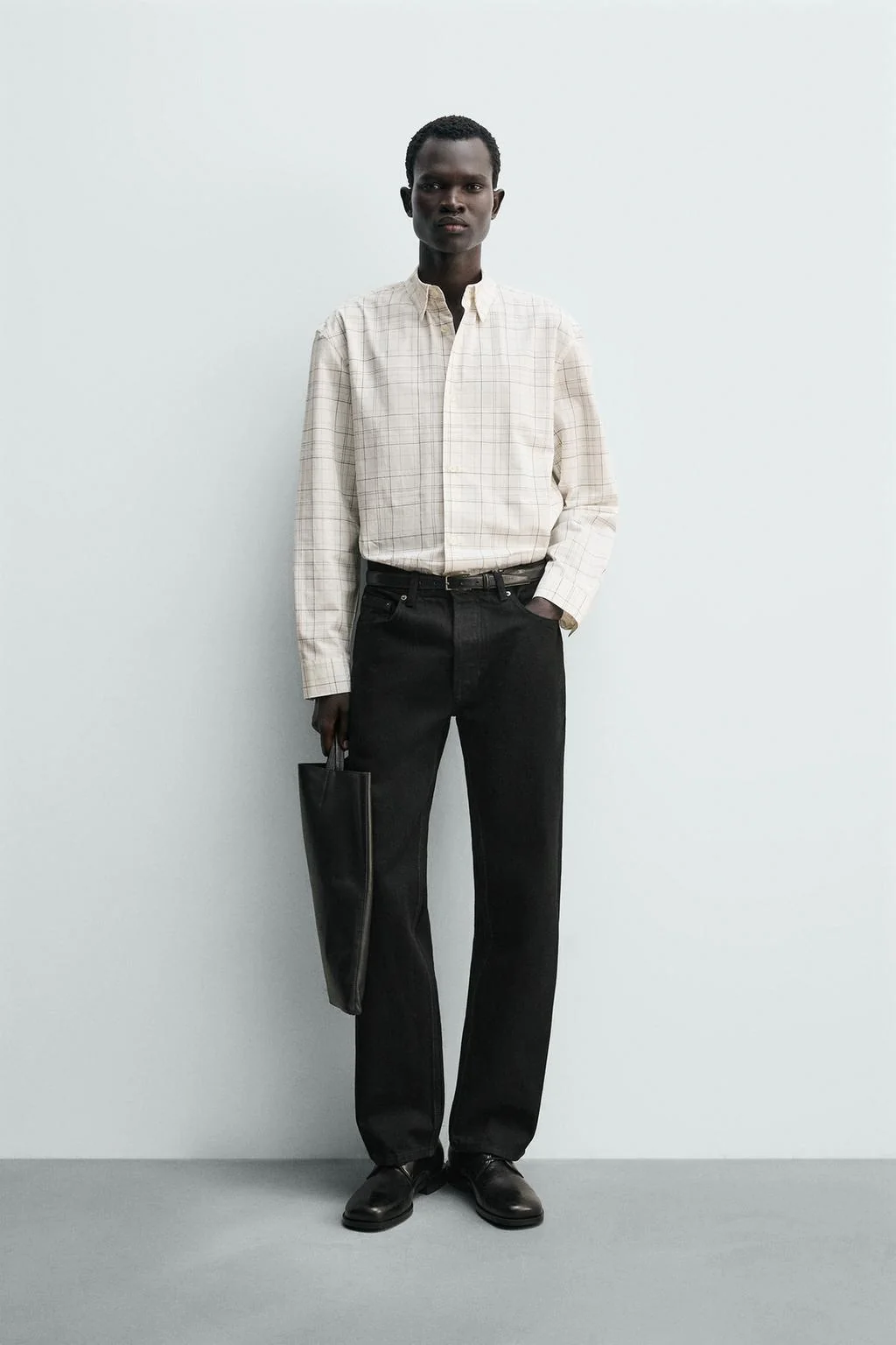 Рубашка в клетку свободного кроя