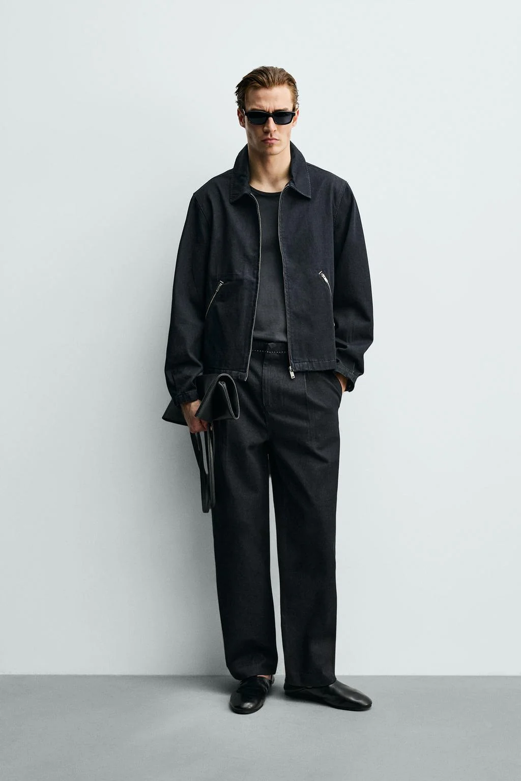 Джинсы-чинос свободного кроя с контрастной строчкой — Свободные