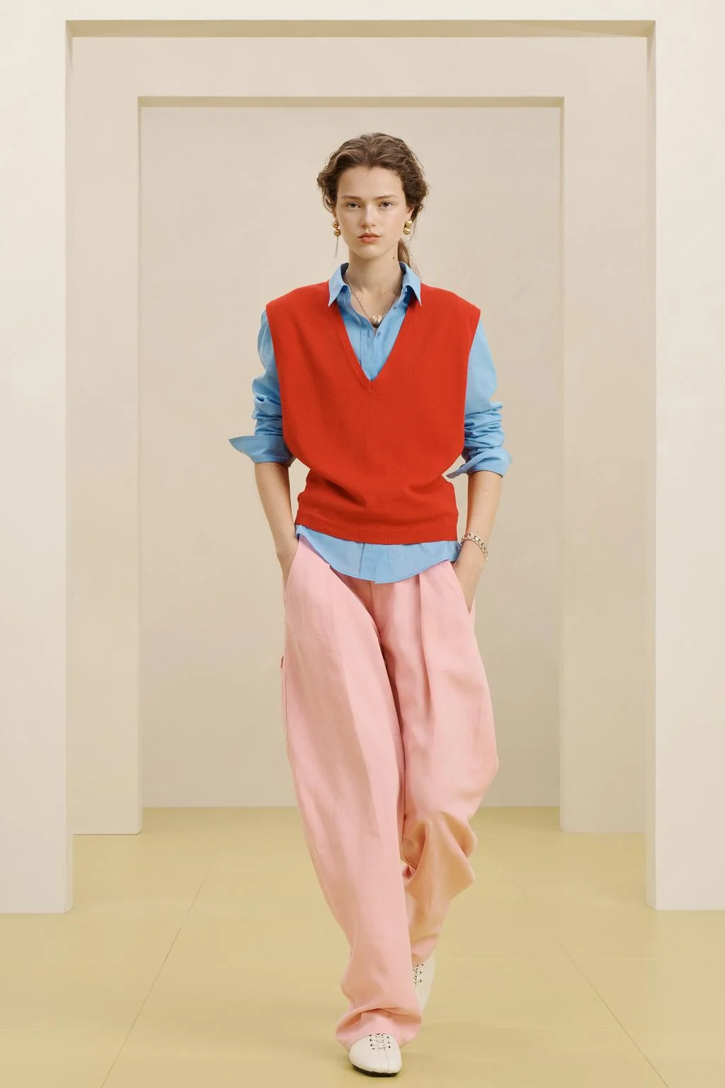 Жилет с V-образным вырезом из смеси льна — ZARA SRPLS