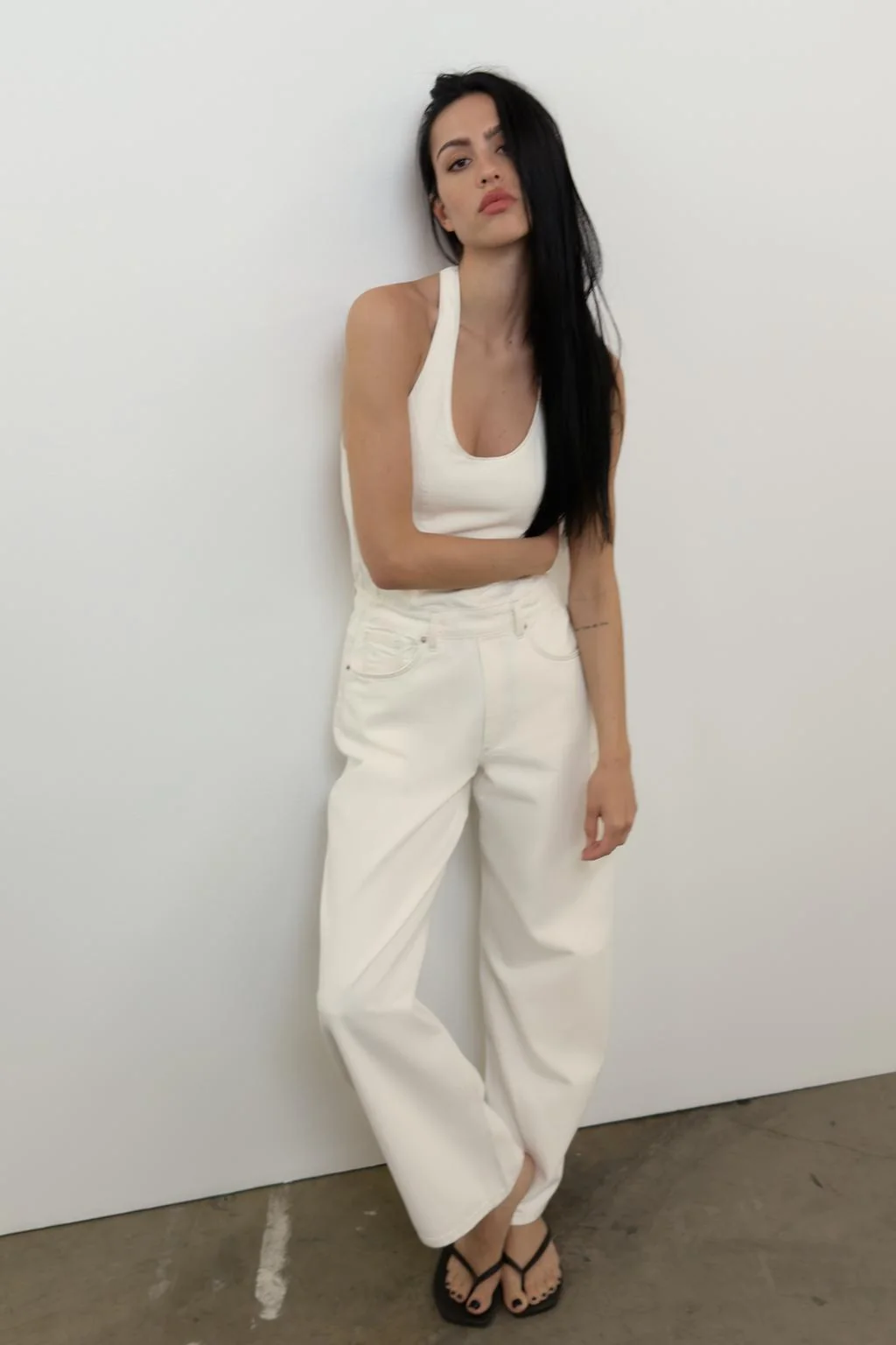 Джемпер из джинсовой ткани с бретельками TRF — DRESSES