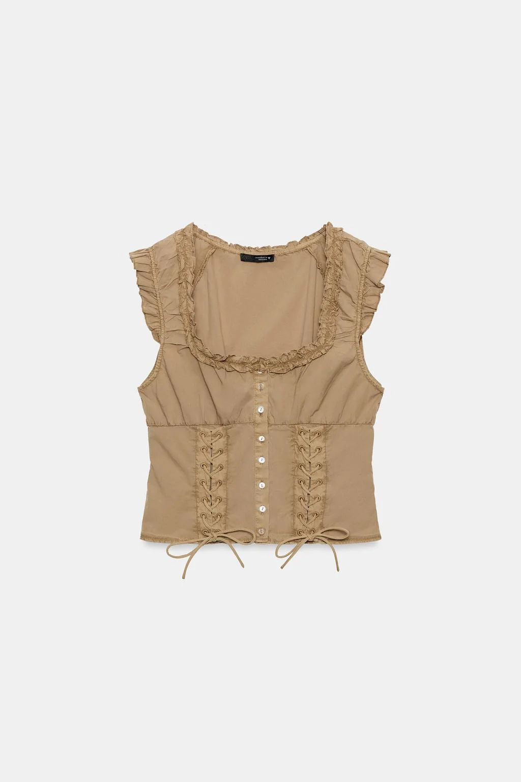 Топ из поплина с эффектом стирки — Топы