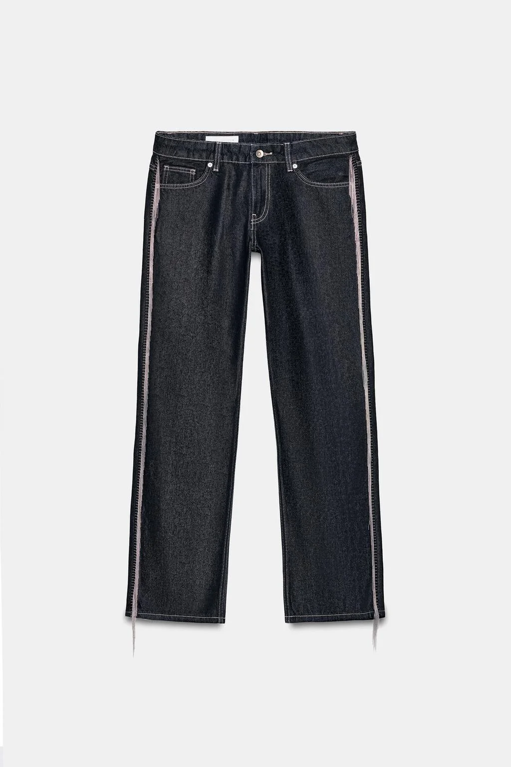 Узкие джинсы с заниженной талией и кисточками — Джинсы