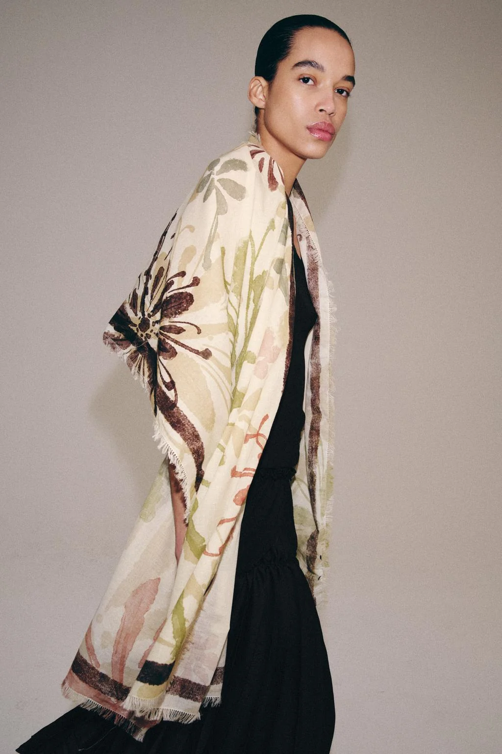 Шарф 100% хлопок с цветочным принтом — Аксессуары | ювелирные изделия