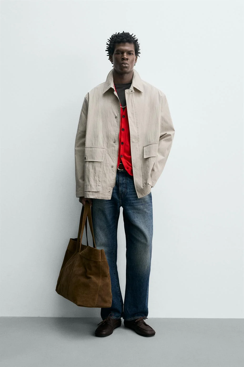 Куртка свободного кроя с карманами — Пиджаки | жилеты