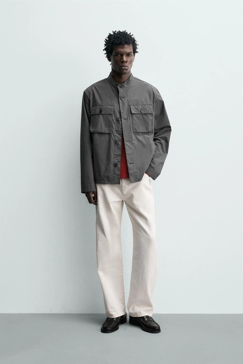 Хлопковая рубашка- Overshirt с карманами — Рубашки