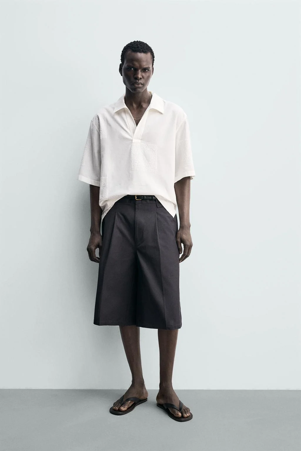 Поло с вышитыми фруктами — Мужское