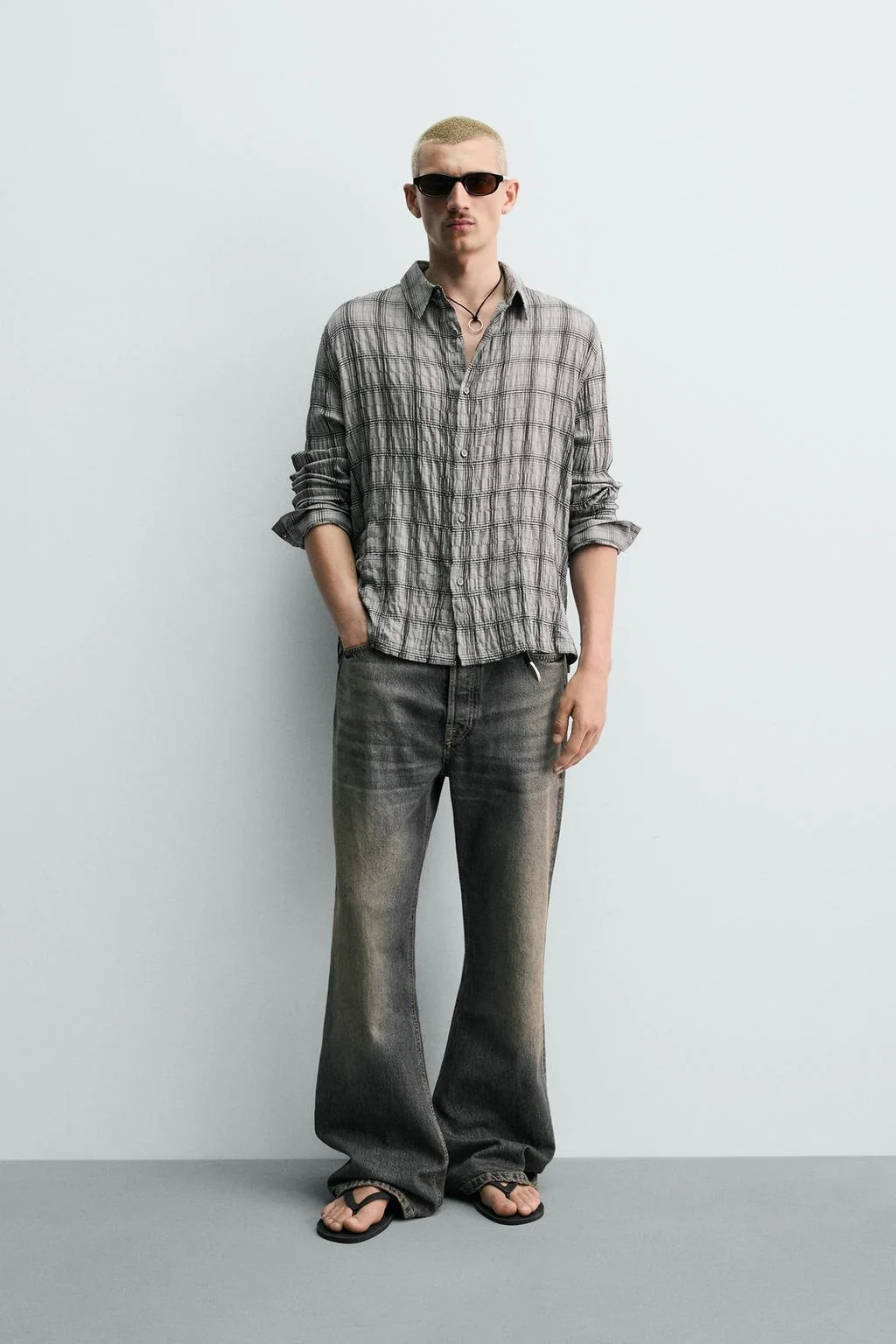 Рельефная клетчатая рубашка — Рубашки