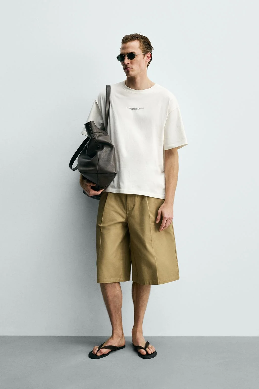 Футболка с вышитым слоганом — Мужское