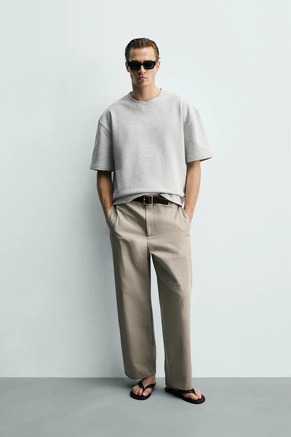 Свободного кроя свитшот с круглым вырезом — Мужское