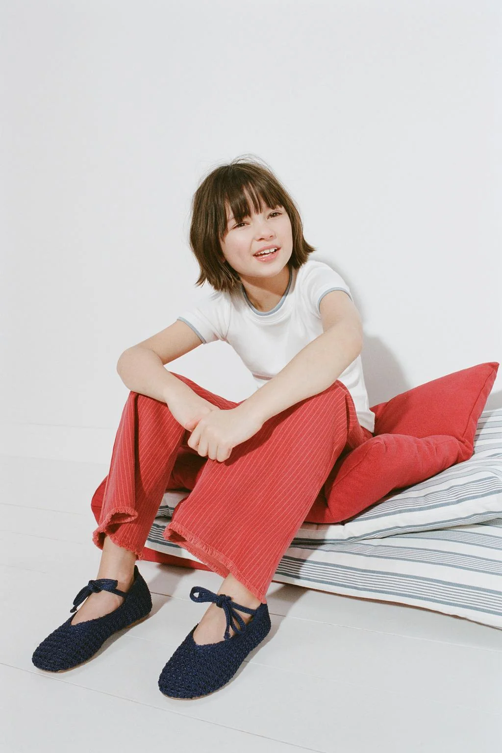 Балетки с кружевным бантами