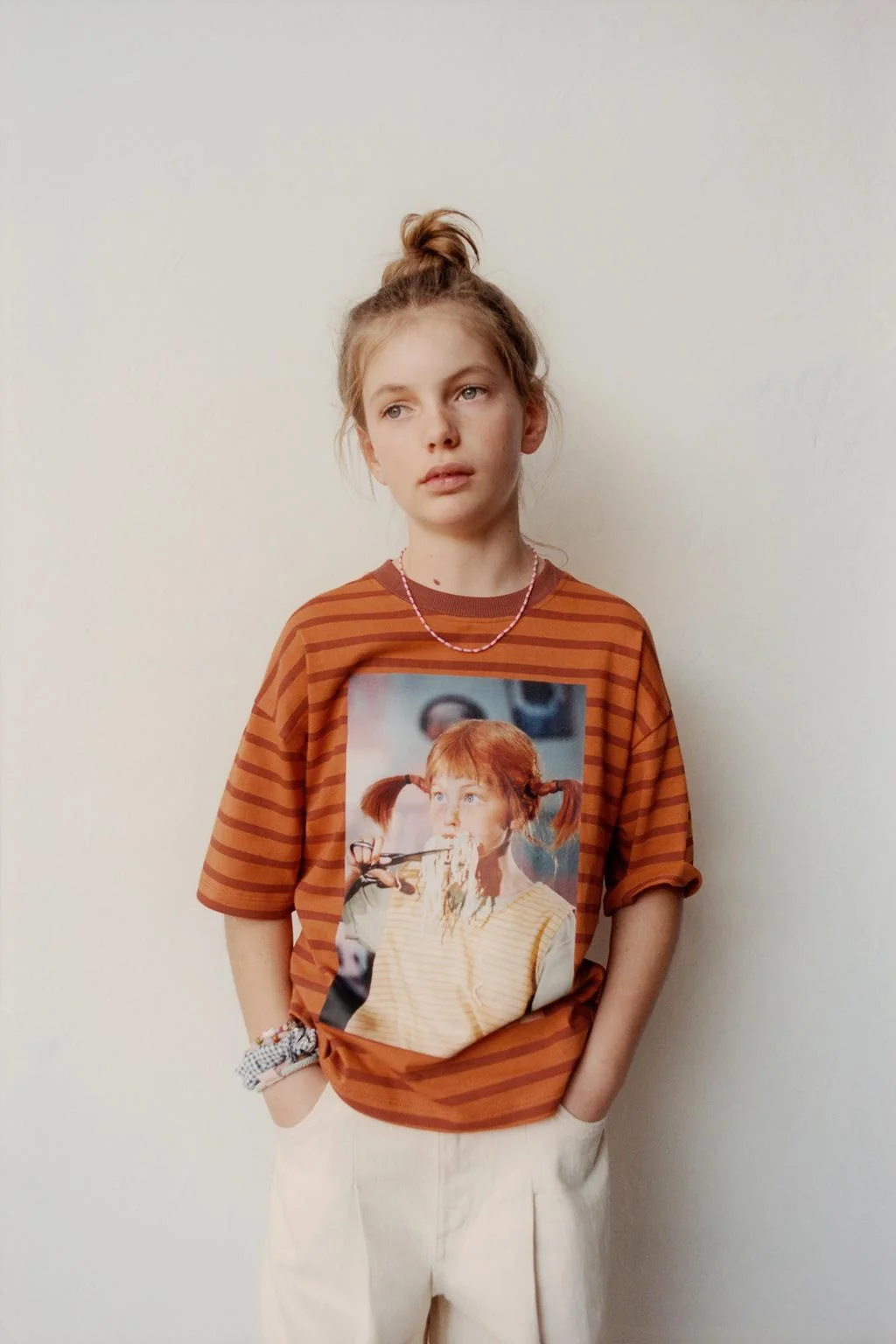 Футболка с полосками, с принтом Пippi Длинный Чулок © компания Астрид Линдгрен