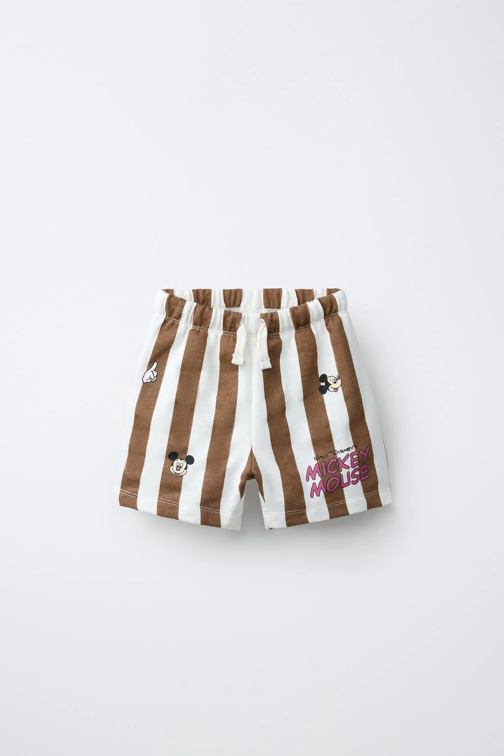 Бермудские шорты из пушистой ткани с полосками и принтом Микки Мауса © DISNEY
