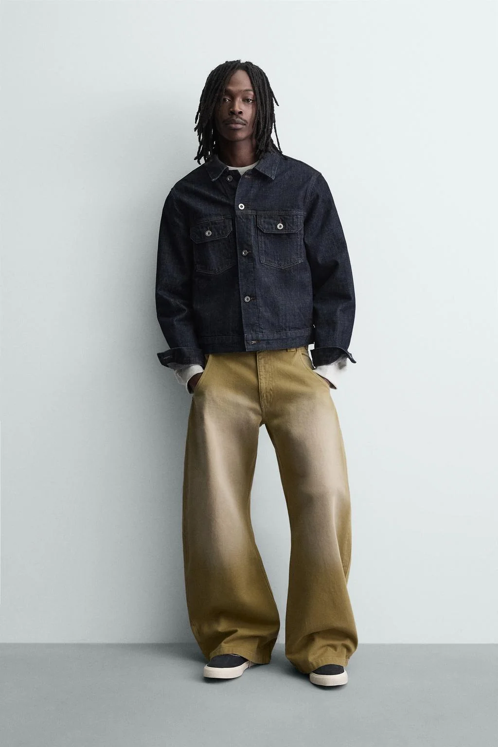 Джинсы с эффектом потёртости с кроем баллон — Пышный