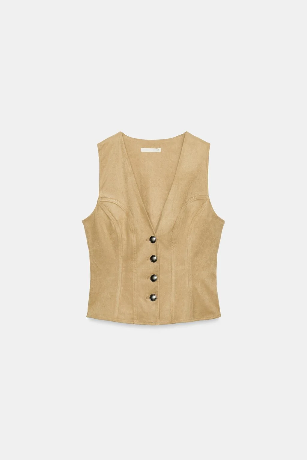 Имитация замши жилет с застёжкой на пуговицы — Женское