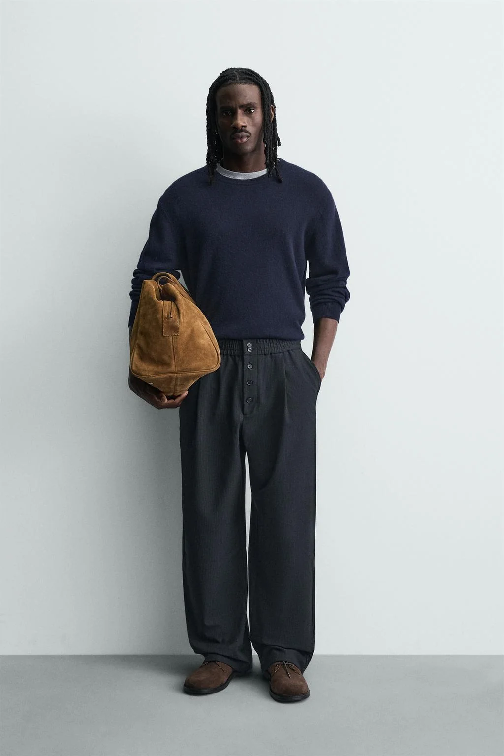 Брюки свободного кроя в полоску пинстрайп — Таилорированные