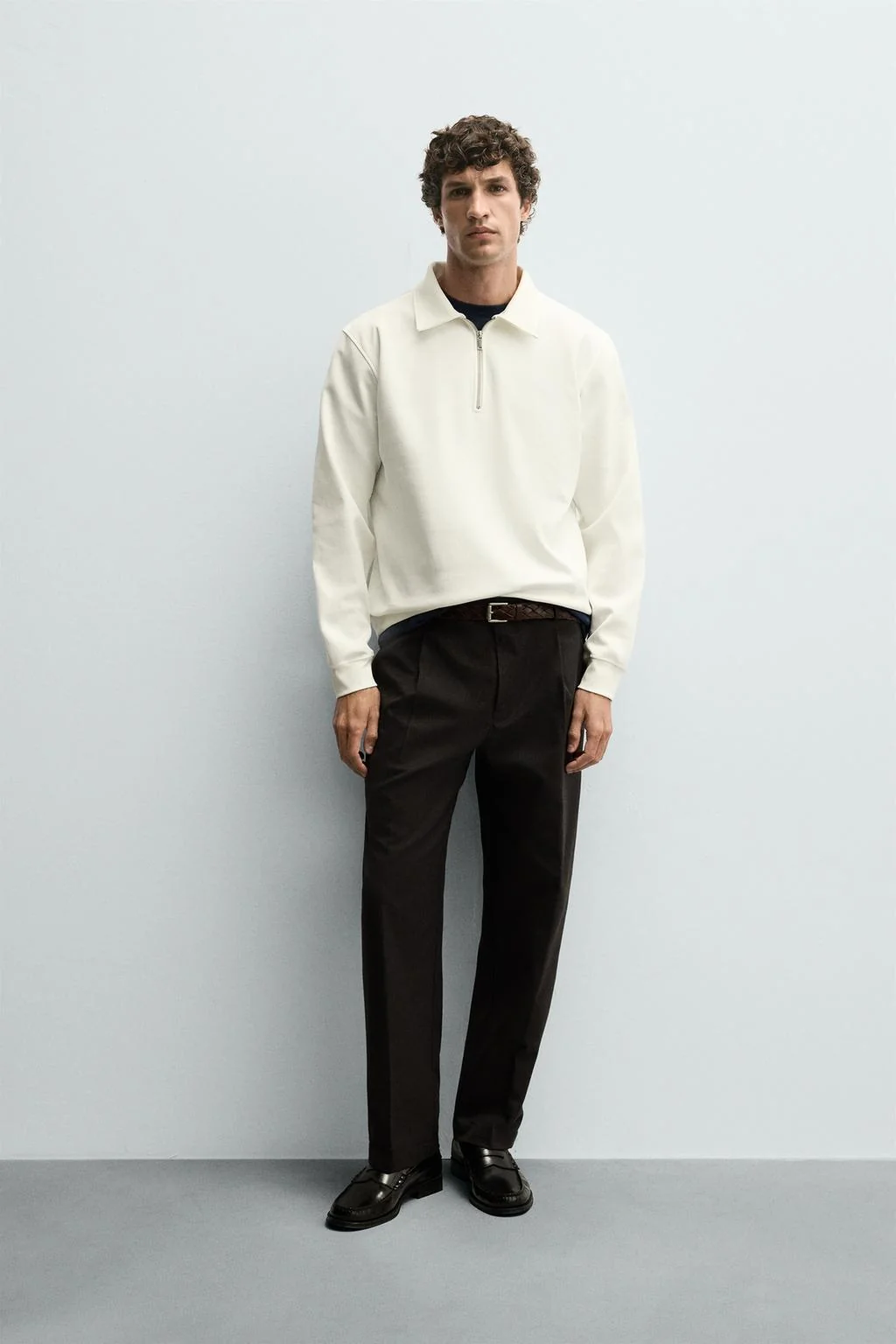 Поло-свитшот с молнией из интерлока