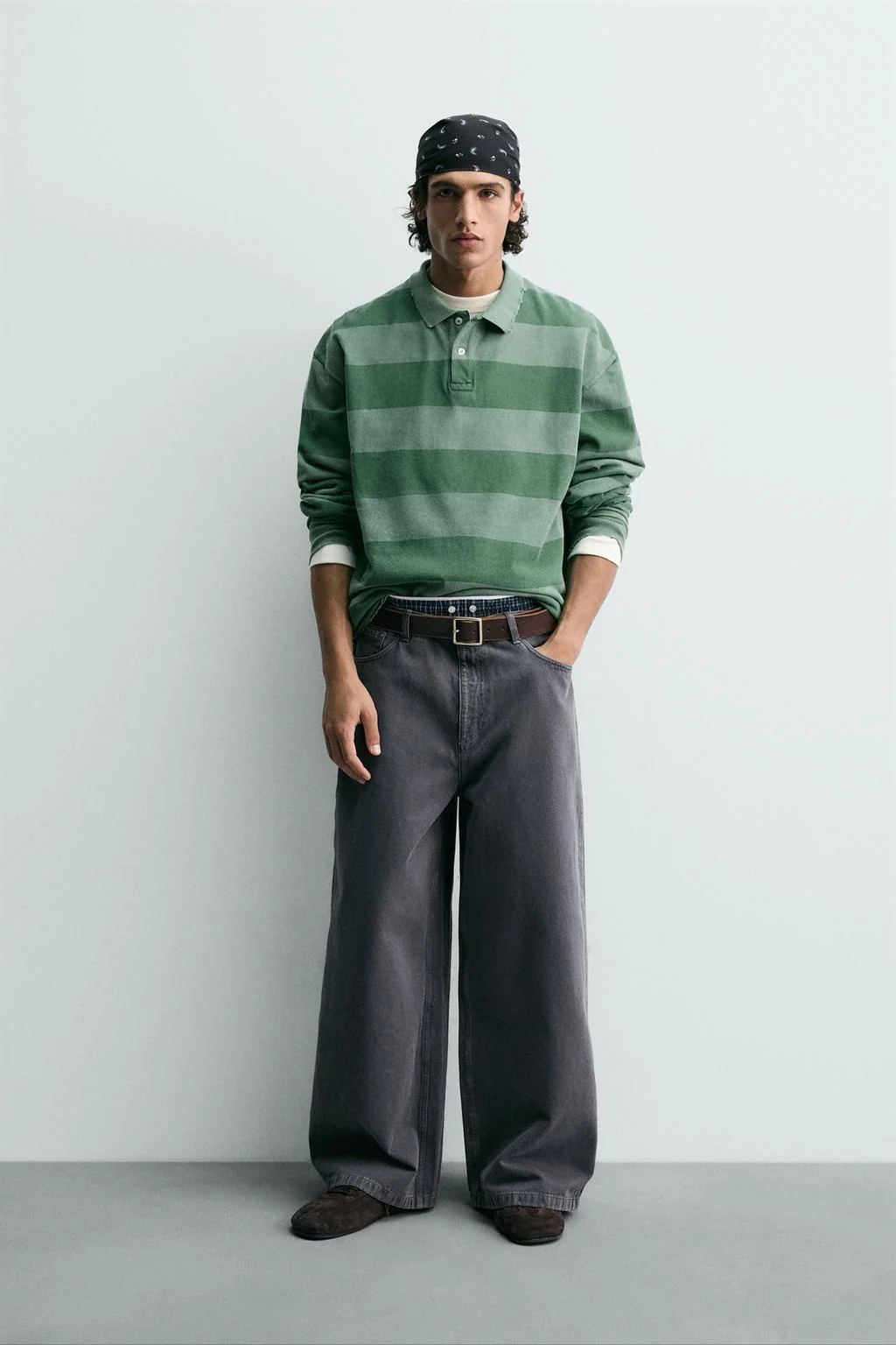 Поло из пике в полоску с эффектом стирки — Цвета